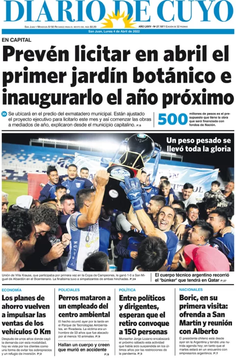 Tapa Edición 04 de Abril del 2022