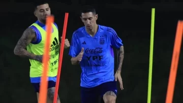 Di María hizo un rato de fútbol en el entrenamiento de la Selección Argentina Di María hizo un rato de fútbol en el entrenamiento de la Selección Argentina
