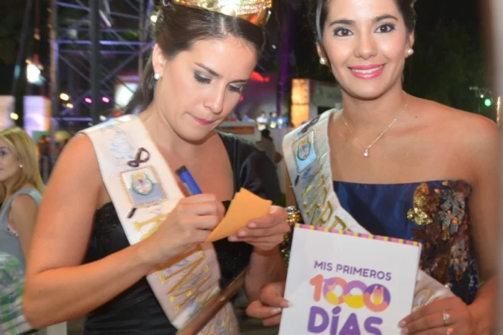 Reina y virreina del Sol visitaron el stand de “Mis primeros 1000 días”