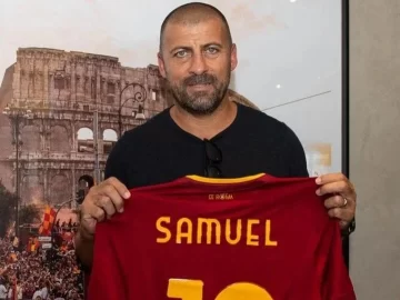 Dybala se entrenó con una visita de lujo: Walter Samuel Dybala se entrenó con una visita de lujo: Walter Samuel