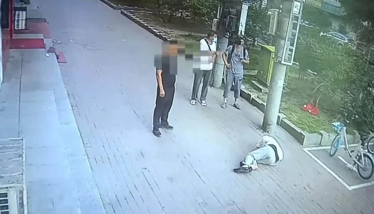 Un anciano paseaba a su perro, le cayó un gato en la cabeza y lo noqueó