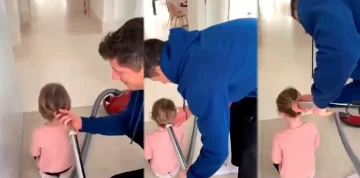 El insólito y peligroso método de Lewandowski para peinar a su hija El insólito y peligroso método de Lewandowski para peinar a su hija