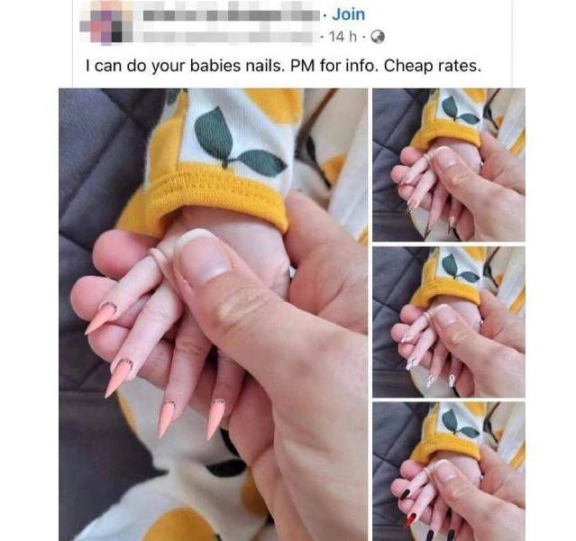 Una mamá le hizo la manicura a su beba y le llovieron las críticas Una mamá le hizo la manicura a su beba y le llovieron las críticas