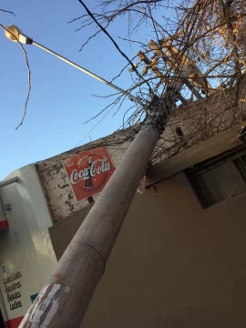 Cayó una columna y dejó sin luz a varios vecinos de Santa Lucía Cayó una columna y dejó sin luz a varios vecinos de Santa Lucía
