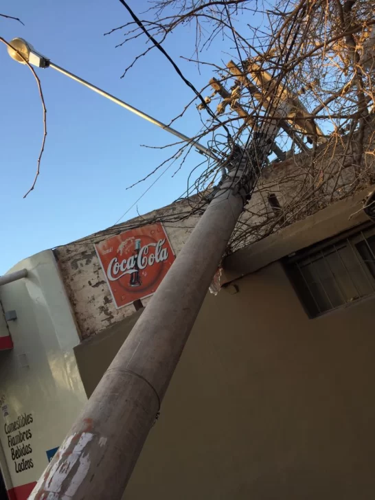 Cayó una columna y dejó sin luz a varios vecinos de Santa Lucía Cayó una columna y dejó sin luz a varios vecinos de Santa Lucía