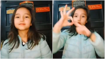 Al ritmo de L-Gante, una niña recreó el abecedario en lengua de señas