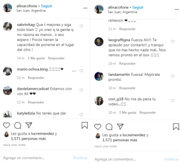 Apoyo en Instagram a la infectada que filmó un video para contar que tiene covid-19 Apoyo en Instagram a la infectada que filmó un video para contar que tiene covid-19
