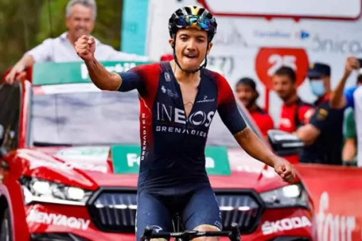 Evenepoel se cayó pero salvó la punta