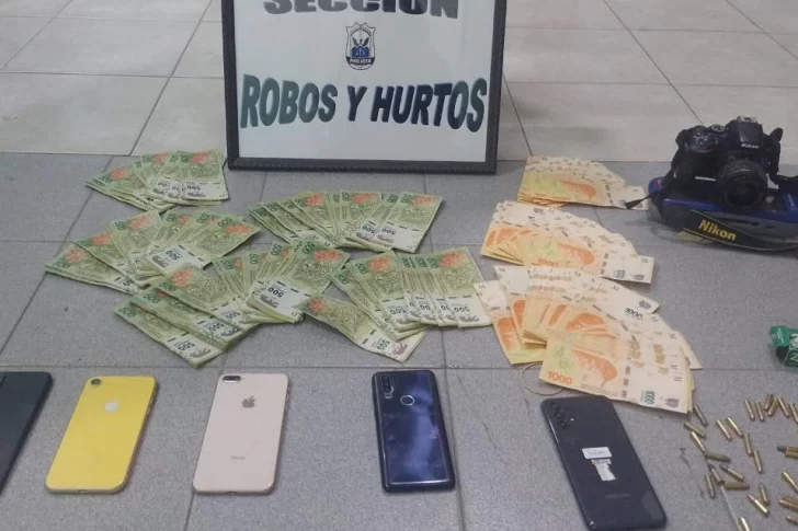 Ladrón cae con botín y balas