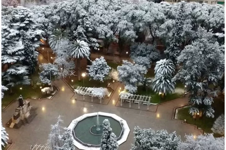Mendoza amaneció cubierta de nieve
