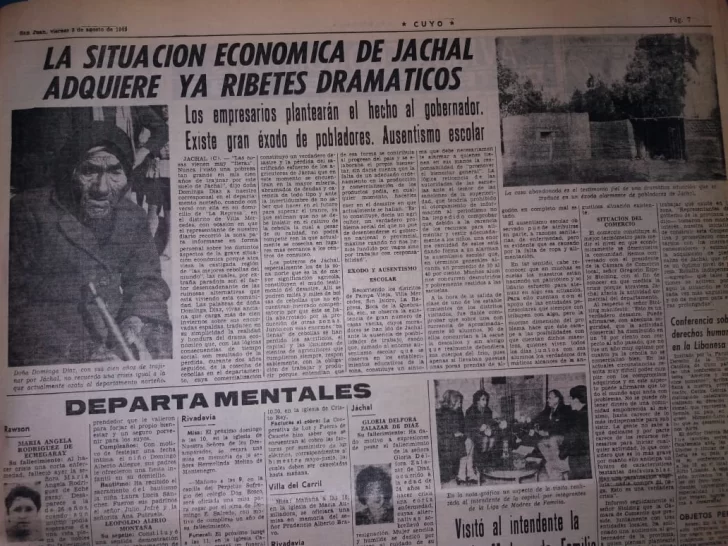 Cuando Jáchal se vio golpeado por una fuerte crisis y provocó el éxodo masivo de habitantes Cuando Jáchal se vio golpeado por una fuerte crisis y provocó el éxodo masivo de habitantes