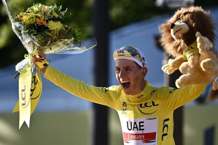 El esloveno Pogacar alcanzó segundo título consecutivo en el Tour de Francia