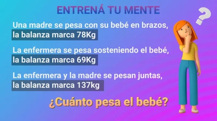 “¿Cuánto pesa el bebé?”, el problema matemático que generó polémica “¿Cuánto pesa el bebé?”, el problema matemático que generó polémica