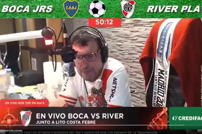 La repudiable frase de Atilio Costa Febre durante su relato del Superclásico La repudiable frase de Atilio Costa Febre durante su relato del Superclásico