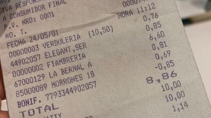Un usuario de Twitter mostró un tiket del supermercado de hace 20 años y se hizo viral