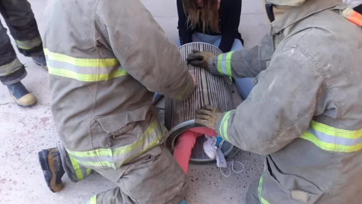 Una pequeña de tres años quedó atrapada en un filtro de camión Una pequeña de tres años quedó atrapada en un filtro de camión