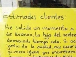 “Estimados clientes”: el insólito cartel que dejó el dueño de un bar para avisar que ya volvía “Estimados clientes”: el insólito cartel que dejó el dueño de un bar para avisar que ya volvía