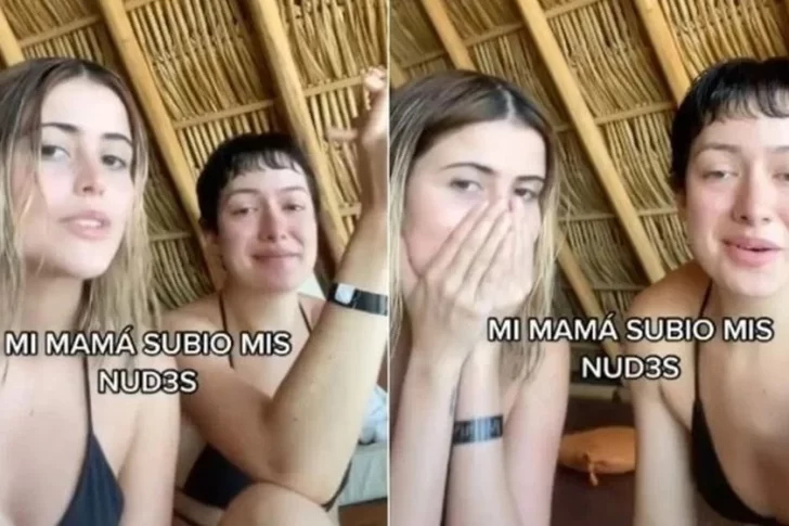 Fue a una playa nudista, le mandó una foto a su mamá y ella la puso en su estado de WhatsApp