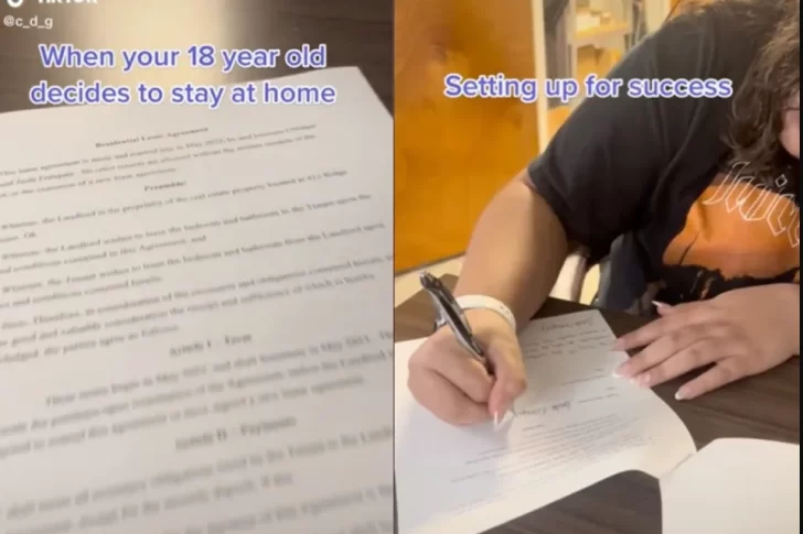 Hizo firmar un contrato de alquiler a su hija que cumplió 18 años y sigue viviendo en su casa