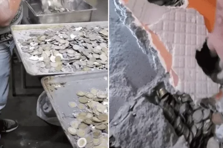 Albañiles encontraron un “tesoro” mientras trabajaban en una casa