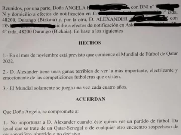 Le hizo firmar un contrato a su esposa para poder ver el Mundial sin interrupciones