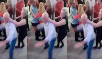 Un abuelo bailaba con una chica y su señora apareció para ponerle los puntos Un abuelo bailaba con una chica y su señora apareció para ponerle los puntos
