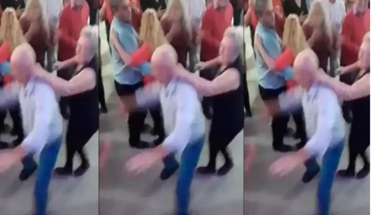 Un abuelo bailaba con una chica y su señora apareció para ponerle los puntos Un abuelo bailaba con una chica y su señora apareció para ponerle los puntos