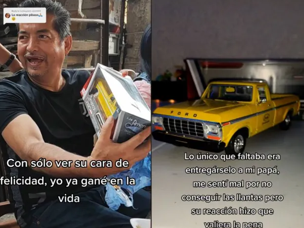 Le regaló a su padre réplica de la camioneta que vendió por necesidad y causó emoción Le regaló a su padre réplica de la camioneta que vendió por necesidad y causó emoción