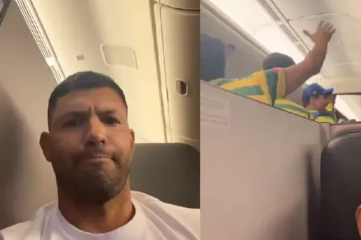 El mal momento del Kun Agüero con hinchas de Brasil en su viaje a Qatar