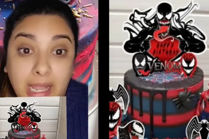 Pidió una torta con diseño de ‘Venom’ para su hijo pero se llevó una terrible sorpresa