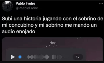 Los audios virales de un nene celoso porque su tío jugó con otro niño
