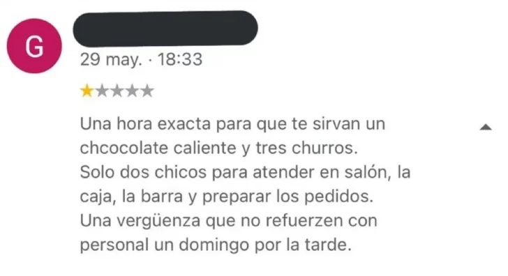 Se quejó por la mala atención en una cadena de churros y la respuesta sorprendió Se quejó por la mala atención en una cadena de churros y la respuesta sorprendió