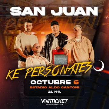 Ke Personajes llega a San Juan y actúa el 6 de octubre en el Estadio Aldo Cantoni Ke Personajes llega a San Juan y actúa el 6 de octubre en el Estadio Aldo Cantoni