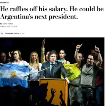 Según The Washington Post, Milei “puede ser el próximo presidente de la Argentina” Según The Washington Post, Milei “puede ser el próximo presidente de la Argentina”