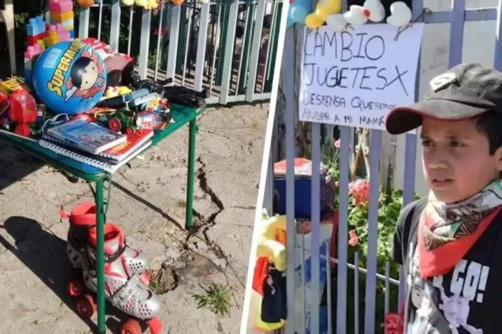 Ofreció sus juguetes a cambio de mercadería para ayudar a su familia en cuarentena