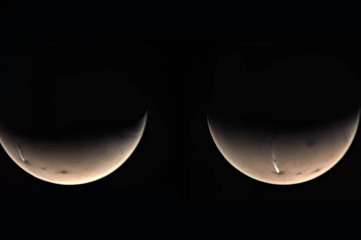 El intrigante fenómeno de la misteriosa nube alargada que reaparece en Marte