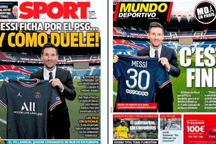 “¡Y cómo duele”: los medios catalanes no ocultaron el malestar tras la llegada de Messi al PSG