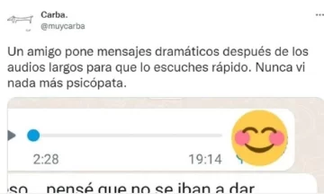 Mostró la infalible técnica de su amigo para que escuche sus audios y se volvió viral Mostró la infalible técnica de su amigo para que escuche sus audios y se volvió viral