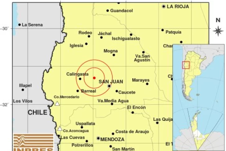 Un temblor de Magnitud 4,5 en San Juan se sintió además en parte de Mendoza y La Rioja