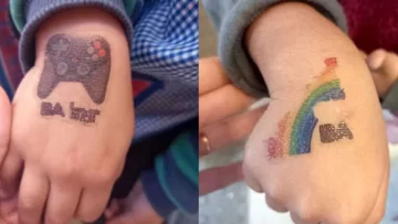 Denuncian que el Gobierno porteño puso tatuajes temporales publicitarios a alumnos Denuncian que el Gobierno porteño puso tatuajes temporales publicitarios a alumnos