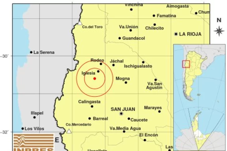 Un segundo sismo se sintió en la mañana sanjuanina, esta vez con epicentro en Calingasta