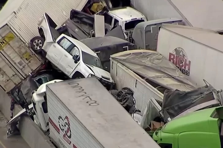 Cinco muertos por un choque de un centenar de vehículos en una autopista con hielo en Texas