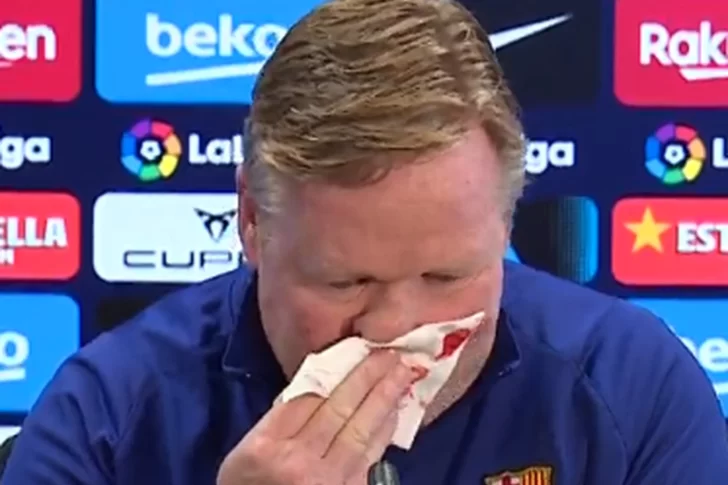 Koeman empezó a sangrar en plena conferencia: cuál es su problema de salud
