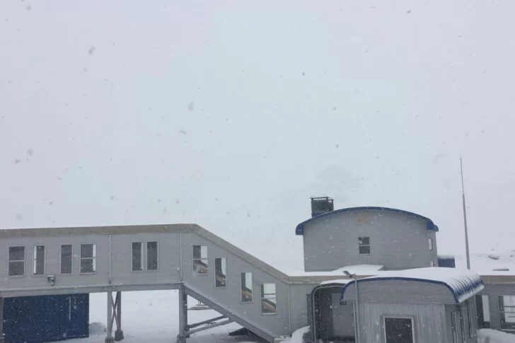 Con -20 grados de temperatura, Veladero amaneció teñido de blanco