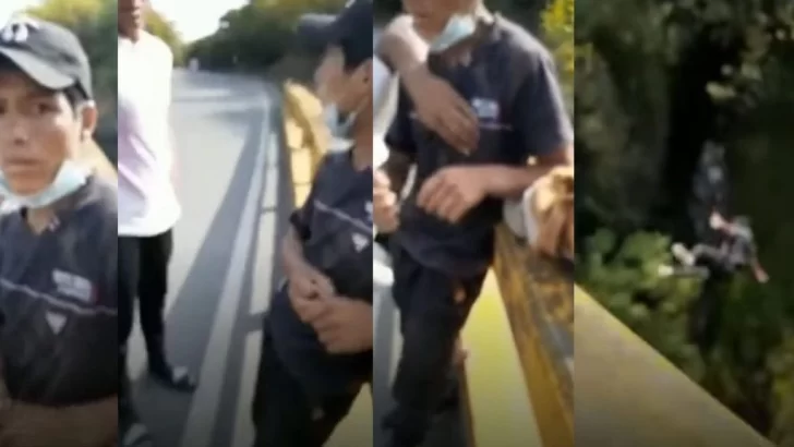 Tiraron a un joven desde un puente y subieron el video en TikTok Tiraron a un joven desde un puente y subieron el video en TikTok