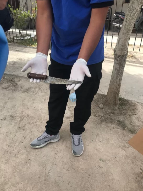 Atacó a su concubina con una cuchilla y sus hijos debieron golpearlo para reducirlo