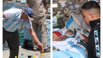 Desde Mendoza y Córdoba a San Juan para agradecerle a la Difunta Correa por el título mundial