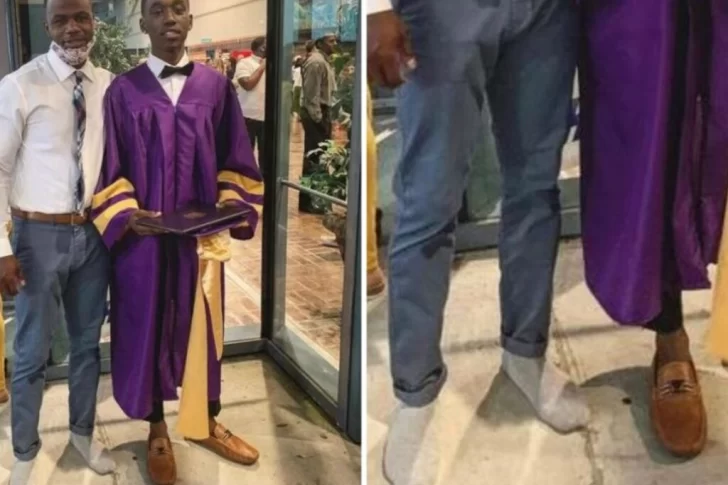 Un profesor le dio sus zapatos a un alumno para que pudiera recibir su diploma de graduación