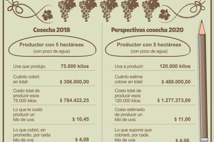 INTA muestra costos de producir uva y la industria dice que es apresurado