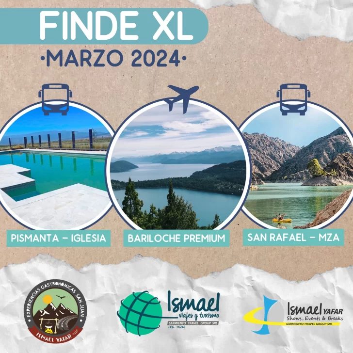 Ismael Viajes & Turismo te llevan el finde largo de marzo a 3 destinos increíbles: Pismanta, San Rafael y Bariloche Ismael Viajes & Turismo te llevan el finde largo de marzo a 3 destinos increíbles: Pismanta, San Rafael y Bariloche
